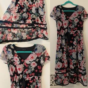 Who What Wear Floral Midi Dress XS